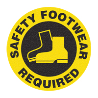 Panneau de signalisation au sol  Safety Footwear , Adh&eacute;sif, Anglais avec pictogramme Groupe Generik
