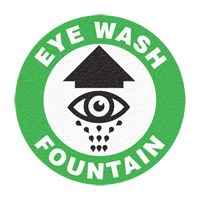 Panneau de signalisation au sol  Eye Wash Fountain , Adh&eacute;sif, Anglais avec pictogramme Groupe Generik