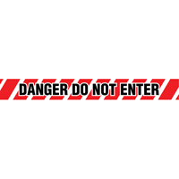Barricade Tape, English, 3" W x 1000' L, 2 mils, Black on Red Groupe Generik