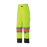 6039 Traffic Control Waterproof Safety Pant, Polyester, X-Small, High Visibility Lime-Yellow Groupe Generik