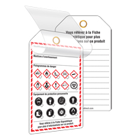 &eacute;tiquettes auto-plastifiantes pour le milieu de travail, Papier cartonn&eacute;, 3-3/8" la x 5-3/4" h, Français Groupe Generik