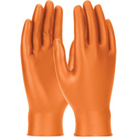 Gants jetables ambidextres Grippaz Skins, Petit, Nitrile, 6 mils, Sans poudre, Orange Groupe Generik