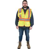 Veste d'arpenteur r&eacute;sistante aux flammes, Jaune lime haute visibilit&eacute;, Moyen, Polyester Groupe Generik