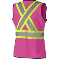 139PK Women's Safety Vest, Pink, X-Small, Polyester Groupe Generik