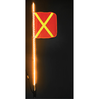 Fanions DEL robustes Safety Whip, Fixation Attelage, Hauteur 5, Orange avec X r&eacute;fl&eacute;chissant Groupe Generik