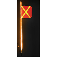 Fanions DEL robustes Safety Whip, Fixation Attelage, Hauteur 6, Orange avec X r&eacute;fl&eacute;chissant Groupe Generik