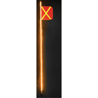 Fanions DEL robustes Safety Whip, Fixation Attelage, Hauteur 10, Orange avec X r&eacute;fl&eacute;chissant Groupe Generik
