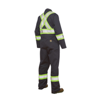 Unlined Safety Coveralls, Large, Navy Blue Groupe Generik