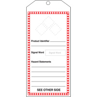 GHS Jumbo Safety Tag, Cardstock, 3-7/8" W x 8-1/2" H, English Groupe Generik