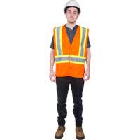 Veste de s&eacute;curit&eacute; pour la circulation, Orange haute visibilit&eacute;, Moyen, Polyester Groupe Generik