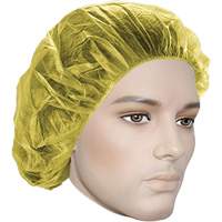 Bouffant Caps, Polypropylene, 24", Yellow Groupe Generik