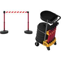PLUS Barrier Post Cart Kit with Tray, 75' L, Metal, Yellow Groupe Generik