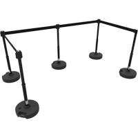Ensemble de cinq montants pour barri&egrave;re PLUS, Plastique, 42" h, Ruban Noir, Longueur du ruban 15' Groupe Generik