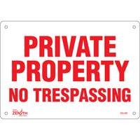 Enseigne Private Property, 7" x 10", Plastique, Anglais Groupe Generik