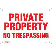 Enseigne Private Property, 7" x 10", Aluminium, Anglais Groupe Generik