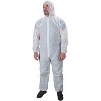 Hooded Coveralls, Medium, White, Polypropylene Groupe Generik