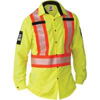 Chemise &agrave; manches longues haute visibilit&eacute; ind&eacute;chirable, Polyester, 2T-Grand (grande taille), Jaune lime haute visibilit&eacute; Groupe Generik