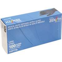 Gants jetables de calibre m&eacute;dical r&eacute;sistants &agrave; la perforation, Grand, Nitrile, 5 mils, Sans poudre, Noir, Classe 2 Groupe Generik