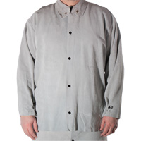 Veste de soudage en cuir de vache refendu, Cuir, Petit, Gris Groupe Generik