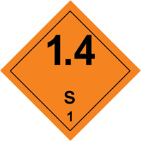 Étiquettes de manutention de matières dangereuses, 4" lo x 4" la, Noir/orange SGQ529 | Groupe Generik