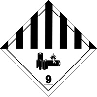 Étiquettes de manutention de matières dangereuses du département des Transports, 4" lo x 4" la, Noir sur blanc SGQ530 | Groupe Generik