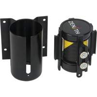 Barri&egrave;re &agrave; fixation murale avec ruban magn&eacute;tique, Acier, Fixation par vis, 7', Ruban Noir et jaune Groupe Generik