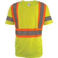 Chemise de s&eacute;curit&eacute; &agrave; manches courtes, Polyester, 2T-Grand, Jaune lime haute visibilit&eacute; Groupe Generik