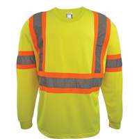 Chemise de s&eacute;curit&eacute; &agrave; manches longues, Polyester, 2T-Grand, Jaune lime haute visibilit&eacute; Groupe Generik