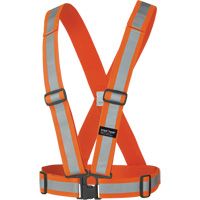 5591 Adjustable Safety Sash, High Visibility Orange, Silver Reflective Colour, One Size Groupe Generik
