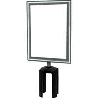 Porte-enseigne vertical robuste avec adaptateur pour poteaux Tensabarrier, Chrome poli Groupe Generik