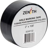 Aisle Marking Tape, 2" x 108', PVC, Black Groupe Generik