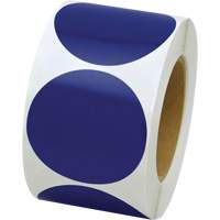 Pastilles de marquage color&eacute;es, Cercle, 3" lo x 3" la, Bleu, Vinyle Groupe Generik