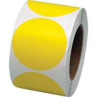 Pastilles de marquage color&eacute;es, Cercle, 3" lo x 3" la, Jaune, Vinyle Groupe Generik