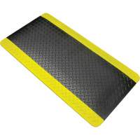 Tapis antifatigue, Losange, 1-2/3' x 3-1/4' x 3/4", Noir/Jaune, Polyur&eacute;thane Groupe Generik