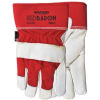 Gants d'ajusteur Red Baron, Grand, Paume en Cuir fleur de vache, Doublure en Tissu-laine Groupe Generik