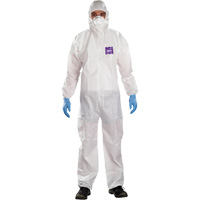 Combinaison 3 pi&egrave;ces avec capuchon AlphaTec Microchem r&eacute;sistant aux produits chimiques, 2T-Grand, Blanc Groupe Generik