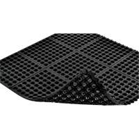 Cushion-Ease&reg; 550 Interlocking Anti-Fatigue Mat, Slotted, 3' x 3' x 3/4", Black, Rubber Groupe Generik