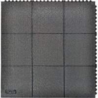 Cushion-Ease&reg; Interlocking Anti-Fatigue Mat, Pebbled, 3' x 3' x 3/4", Black, Natural Rubber Groupe Generik