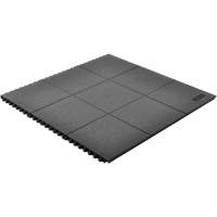 Cushion-Ease&reg; Interlocking Anti-Fatigue Mat, Pebbled, 3' x 3' x 3/4", Black, Natural Rubber Groupe Generik