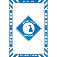 Trousse de marquage du sol ?Cleaning Station? (poste de nettoyage), Adh&eacute;sif, Anglais avec pictogramme Groupe Generik
