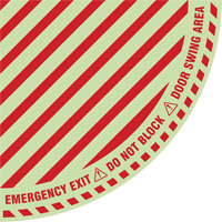 Signalisation au sol ?Emergency Exit? (sortie de secours) pour porte battante en quart de cercle, Adh&eacute;sif, Anglais avec pictogramme Groupe Generik