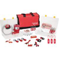 Trousse de cadenassage avec cadenas en thermoplastique de qualit&eacute; sup&eacute;rieure Zenex, Ensemble &eacute;lectrique, 27 composants compris Groupe Generik