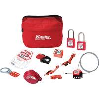 Trousse de cadenassage standard avec cadenas en thermoplastique Zenex, Ensemble &eacute;lectrique/Vanne, 14 composants compris Groupe Generik