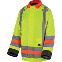 6040 Quebec Winter Traffic Control Jacket, Polyester, High Visibility Lime-Yellow, X-Small Groupe Generik