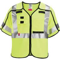 Gilet de s&eacute;curit&eacute; &agrave; maille d&eacute;tachable, Noir/Jaune lime haute visibilit&eacute;, Moyen/Petit Groupe Generik