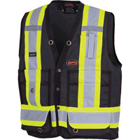 6692BK Veste de s&eacute;curit&eacute; pour arpenteur, Noir, Moyen, Polyester Groupe Generik