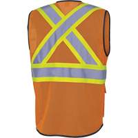 6960 Veste de s&eacute;curit&eacute; &agrave; maille en avant, Orange haute visibilit&eacute;, Moyen, Polyester Groupe Generik