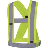 5492 4" Wide Adjustable Safety Sash, Meets/Exceeds CSA Z96 Class 2 - Level 2, High Visibility Lime-Yellow, Silver Reflective Colour, One Size Groupe Generik
