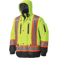 5201 Premium Breathable Waterproof Jacket, Polyester, Black/High Visibility Lime-Yellow, Large Groupe Generik