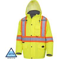 5031 Manteau de s&eacute;curit&eacute; matelass&eacute; imperm&eacute;able, Jaune lime haute visibilit&eacute;, Petit Groupe Generik